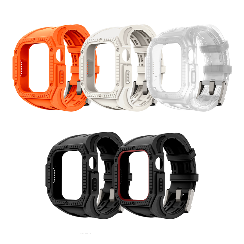 [5 colors available] Hard shield case integrated TPU band [Apple Watch]