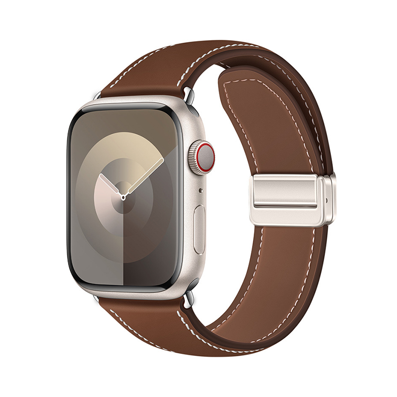[Magnetic Attachment] Magnetic Smooth Leather Band [Apple Watch]