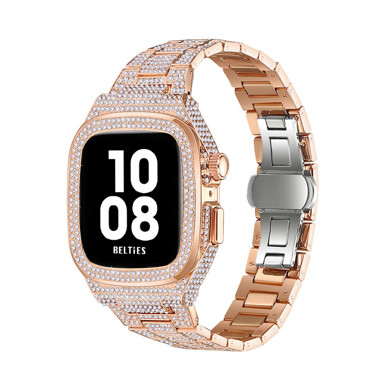 Apple WatchバンドラバーベルトステンレスカバークリスタルWS3 Apple WatchバンドラバーベルトステンレスカバークリスタルWS3