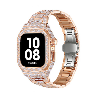 [3 colors available with integrated case] Luxury crystal band [Apple Watch]