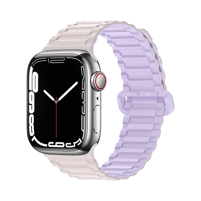 【軽量×磁力】マグネットリッジシリコンバンド【アップルウォッチ】