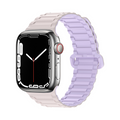 Lightweight and magnetic, magnetic ridge silicone band for Apple Watch