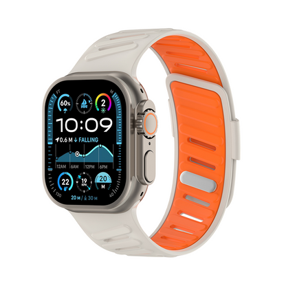 【15色展開】バイカラーベントシリコンバンド【アップルウォッチ】