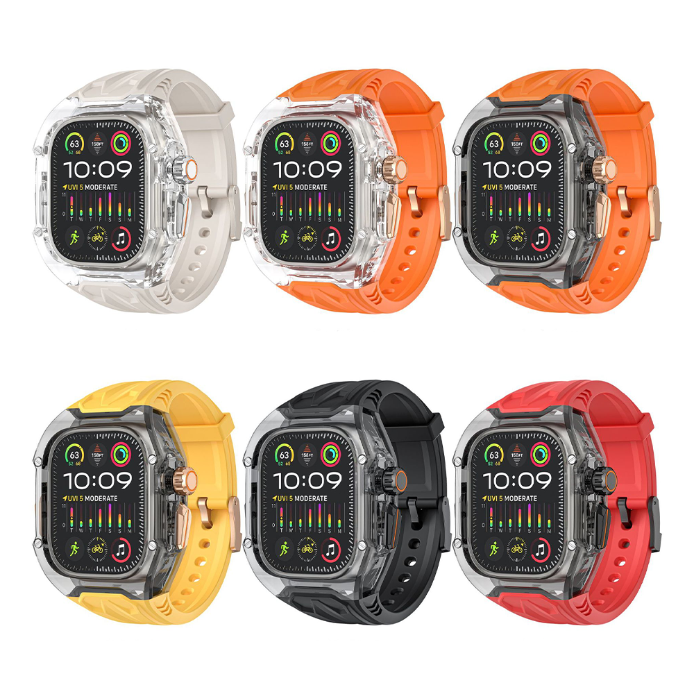 [6 colors available with integrated case] Crystal Explorer TPU band [Apple Watch]