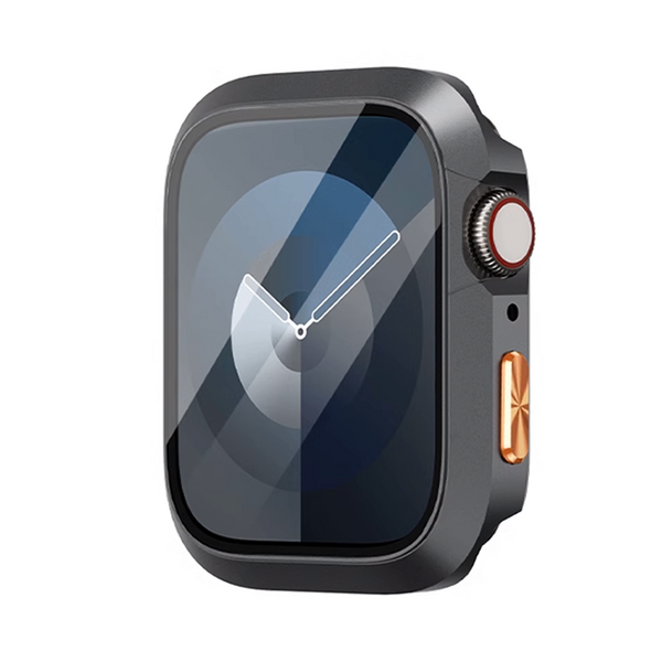 Orange Accent Protective Case for Apple Watch with Film