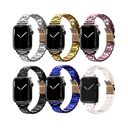 [6 colors available with cover] Acrylic crystal band [Apple Watch]