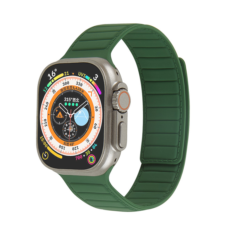 [15 colors available] Leather texture magnetic silicone band [Apple Watch]