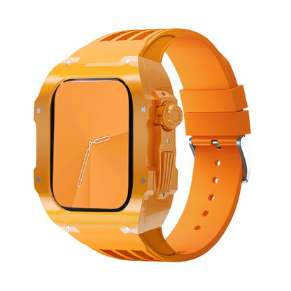 [4 colors available with integrated case] Solid color shell band [Apple Watch]