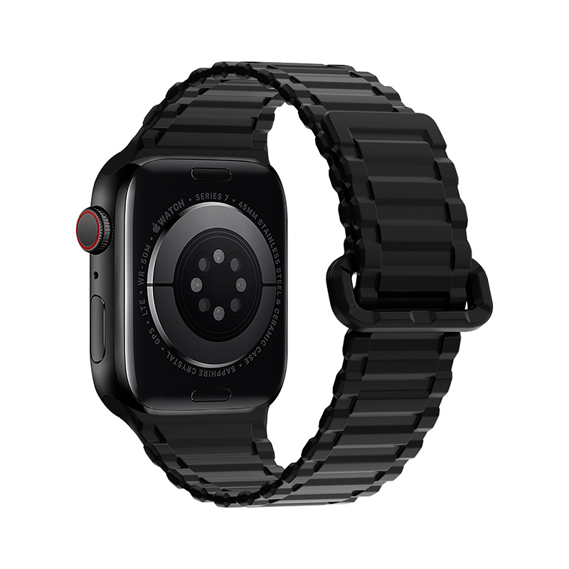 【軽量×磁力】マグネットリッジシリコンバンド【アップルウォッチ】