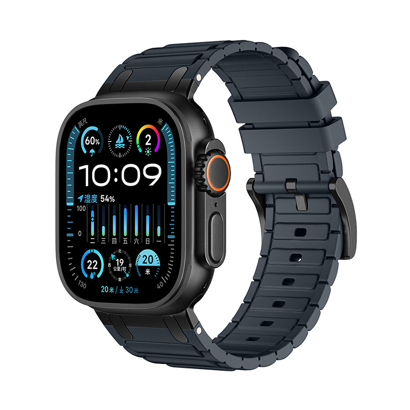 [Simple Modern] Metal Link Silicone Band [Apple Watch]