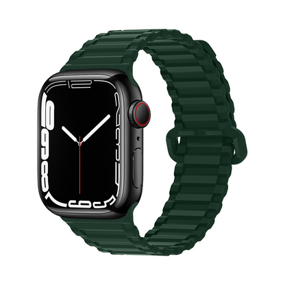 【軽量×磁力】マグネットリッジシリコンバンド【アップルウォッチ】