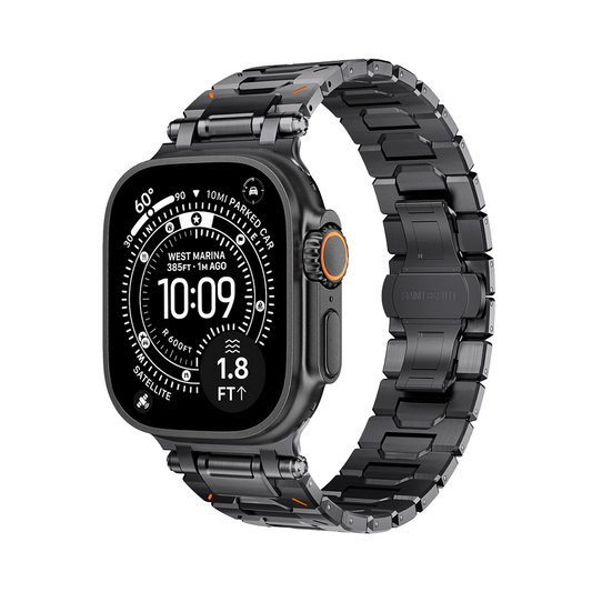 【先鋭的デザイン】タフスティールチタンバンド【アップルウォッチ】