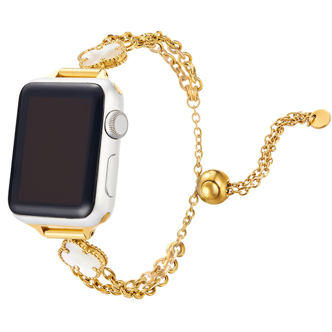 【大人可愛い】クローバーチェーンメタルバンド【アップルウォッチ】