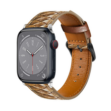 Unique textured scale pattern leather band for Apple Watch