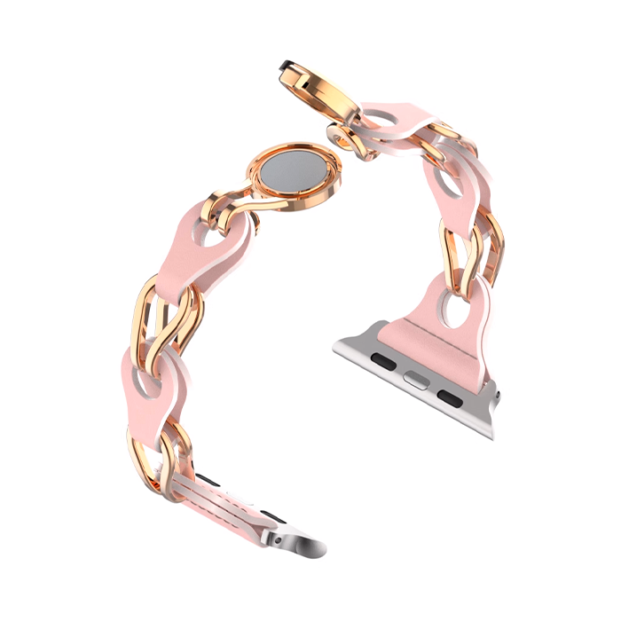[Accessory-like] Metallic leather chain band [Apple Watch]