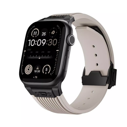 【目玉商品】メタルアクセントシリコンバンド【アップルウォッチ】