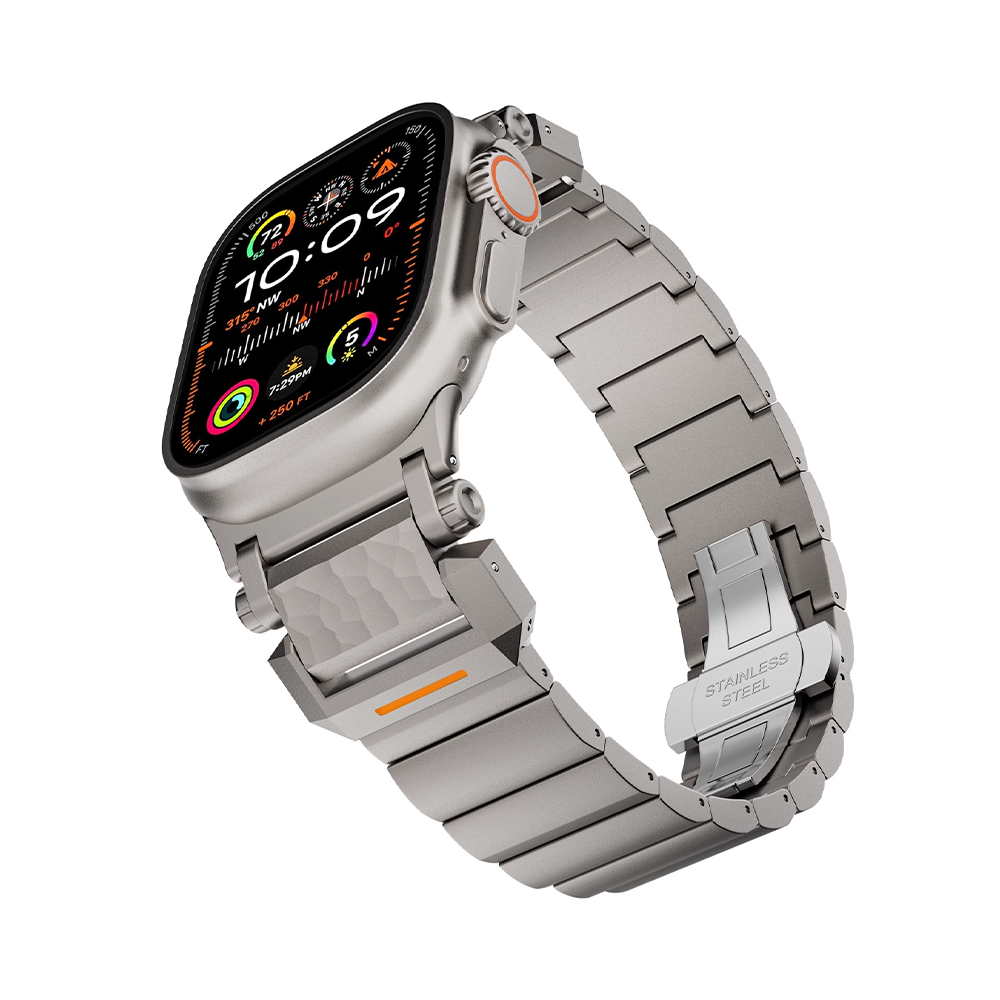 【無骨かつ上質】ハンマーテクスチャチタンバンド【アップルウォッチ】