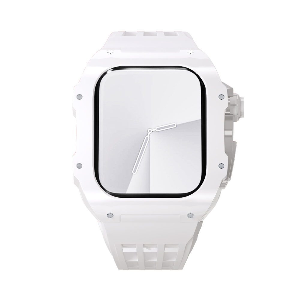 [4 colors available with integrated case] Solid color shell band [Apple Watch]