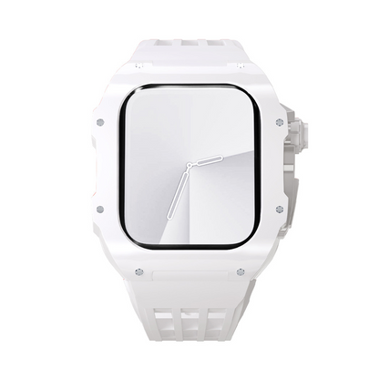 [4 colors available with integrated case] Solid color shell band [Apple Watch]