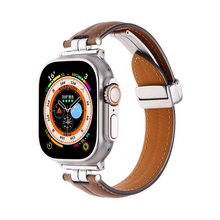 [12 colors available] Metal Link Leather Band [Apple Watch]