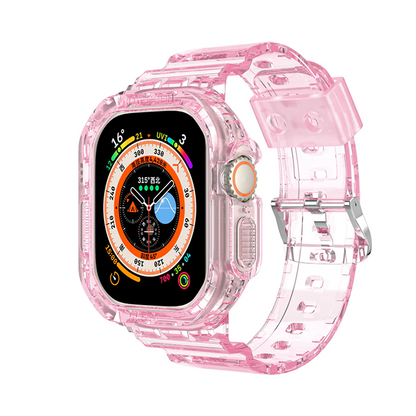 [4 colors available] Clear TPU case integrated band [Apple Watch]