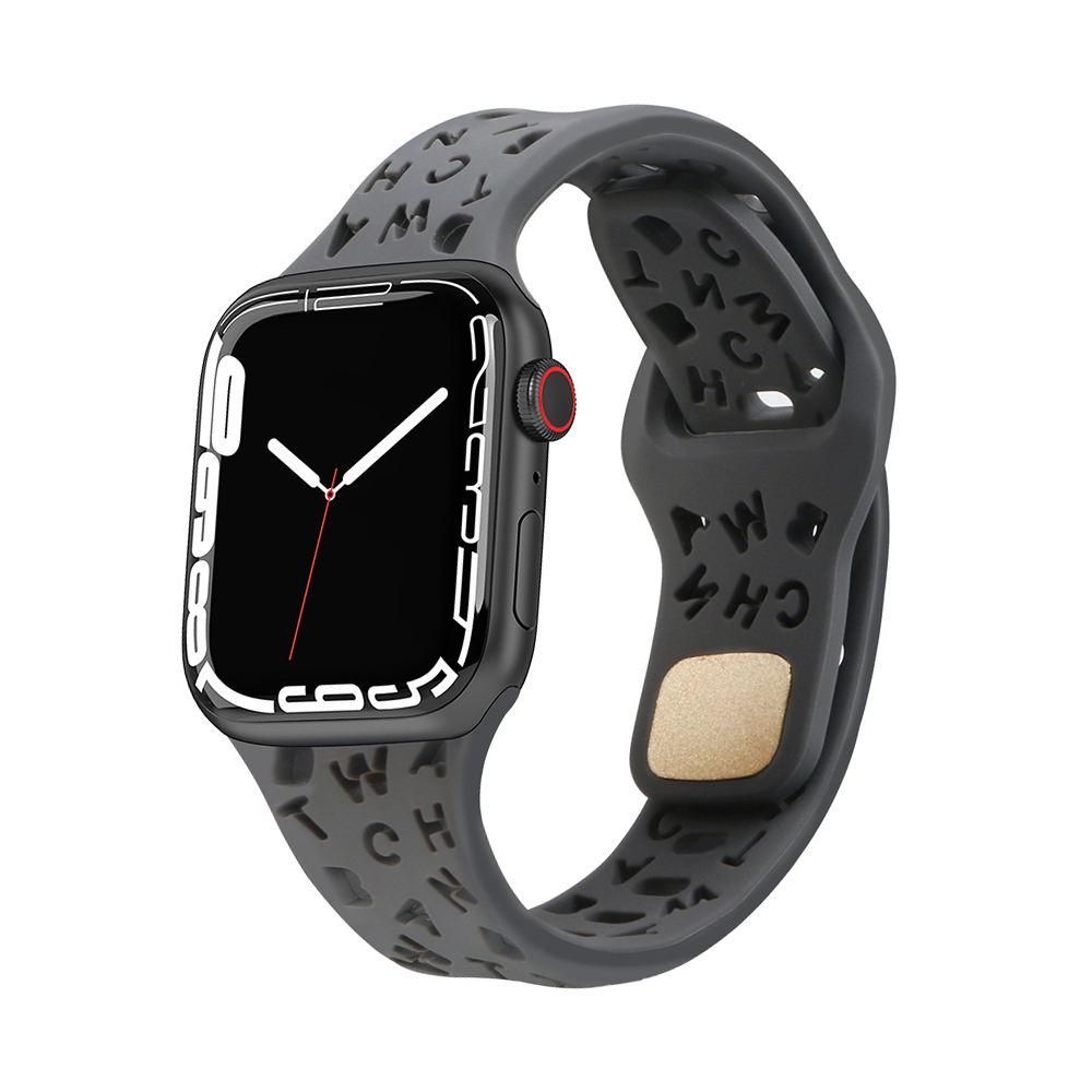 [11 colors available] Typographic silicone band [Apple Watch]