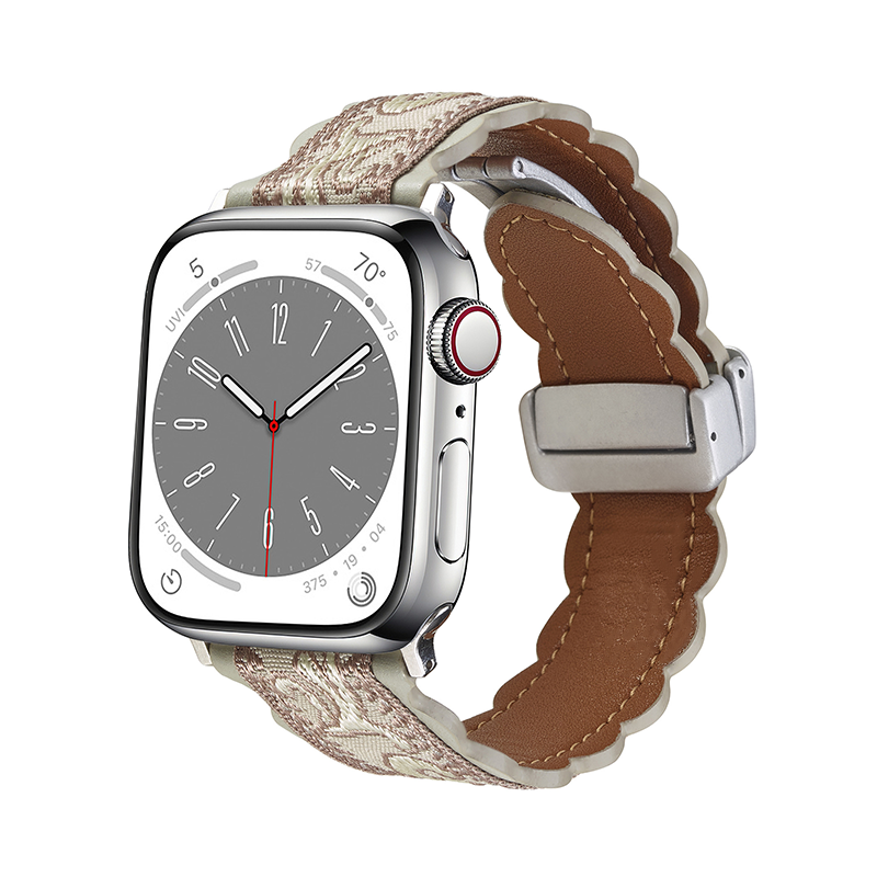 [4 colors available] Needlework leather band [Apple Watch]