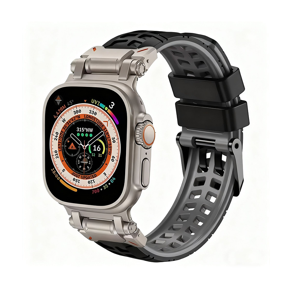 【通気性抜群】ダブルホールシリコンバンド【アップルウォッチ】