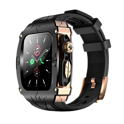 [2 colors available with integrated case] Steel Protect Silicone Band [Apple Watch]