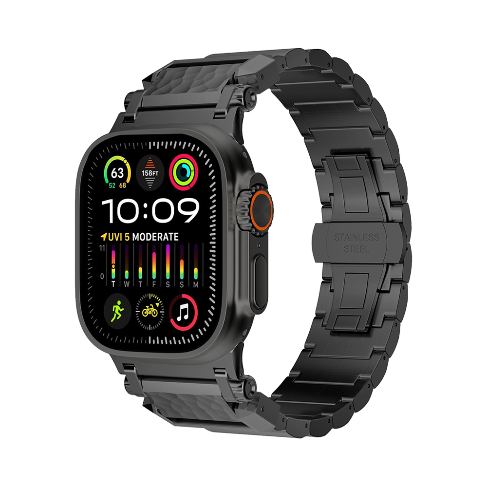 【無骨かつ上質】ハンマーテクスチャチタンバンド【アップルウォッチ】