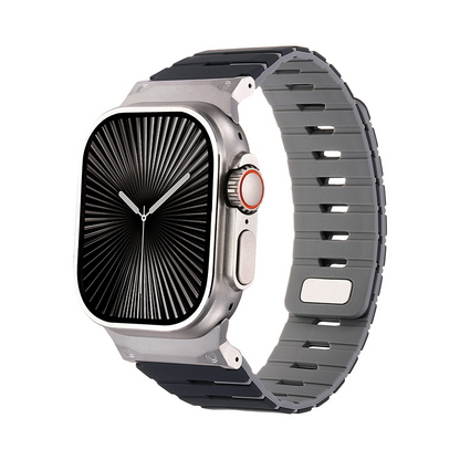 【しっかりフィット】マグネットロックシリコンバンド【アップルウォッチ】