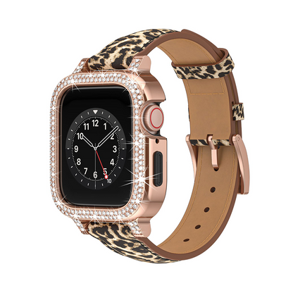 [5 colors available with integrated case] Leopard Luxury Band [Apple Watch]