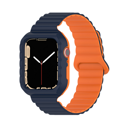 [18 colors available] Magnetic case integrated silicone band [Apple Watch]