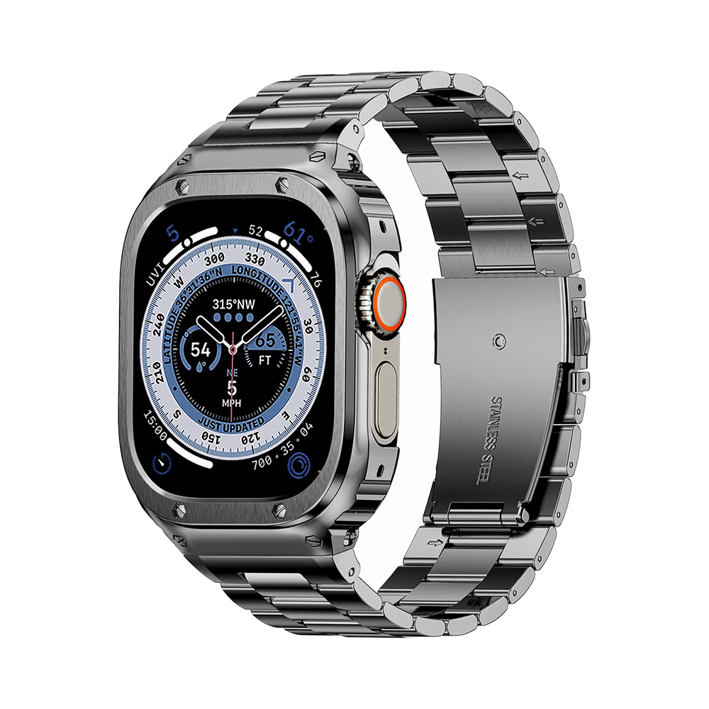 【メタル一体構造】フルメタルケース一体型バンド【アップルウォッチ】