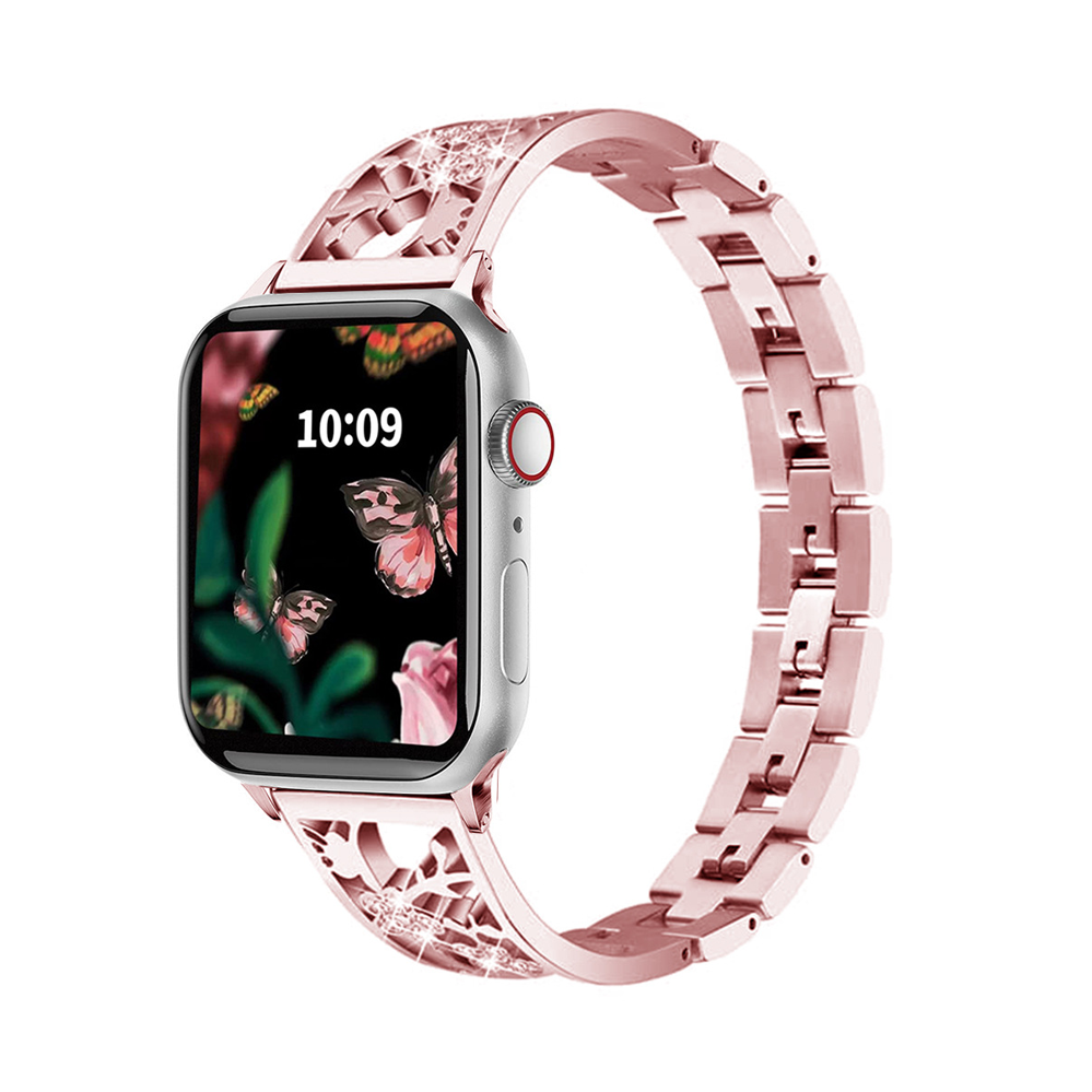 [Gorgeous Decoration] Stainless Steel Flower Band [Apple Watch]
