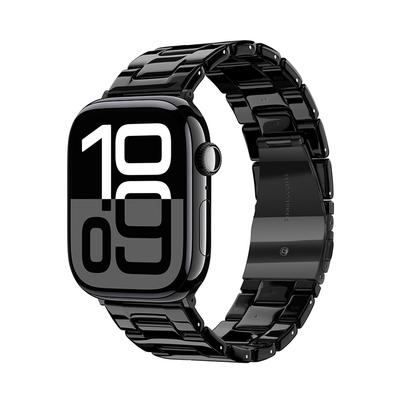 【艶やかで上品】ブラックレジンリンクバンド【アップルウォッチ】