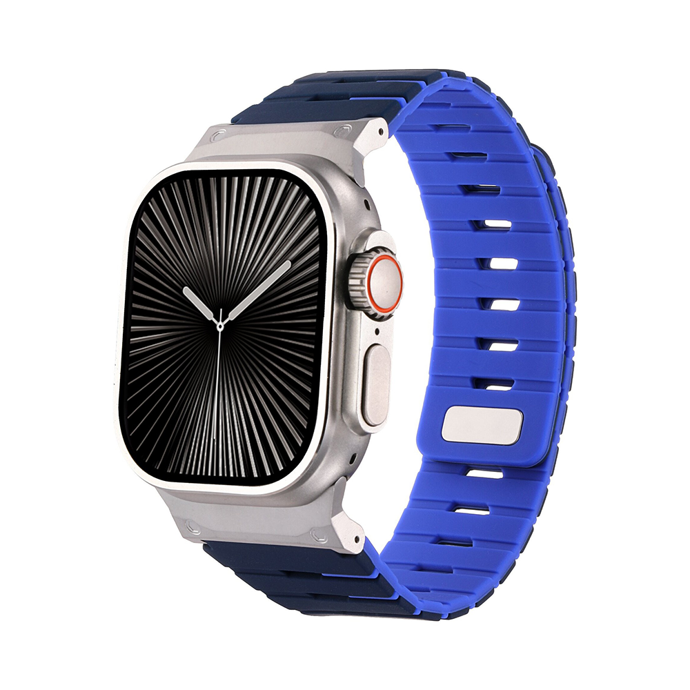 【しっかりフィット】マグネットロックシリコンバンド【アップルウォッチ】