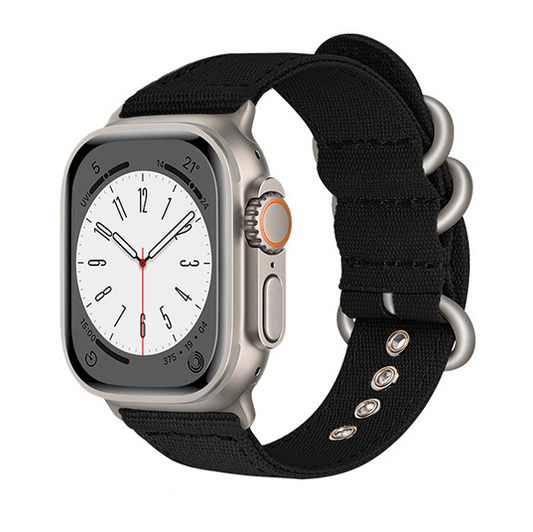 【デニム風素材】トリプルリングキャンバスバンド【アップルウォッチ】