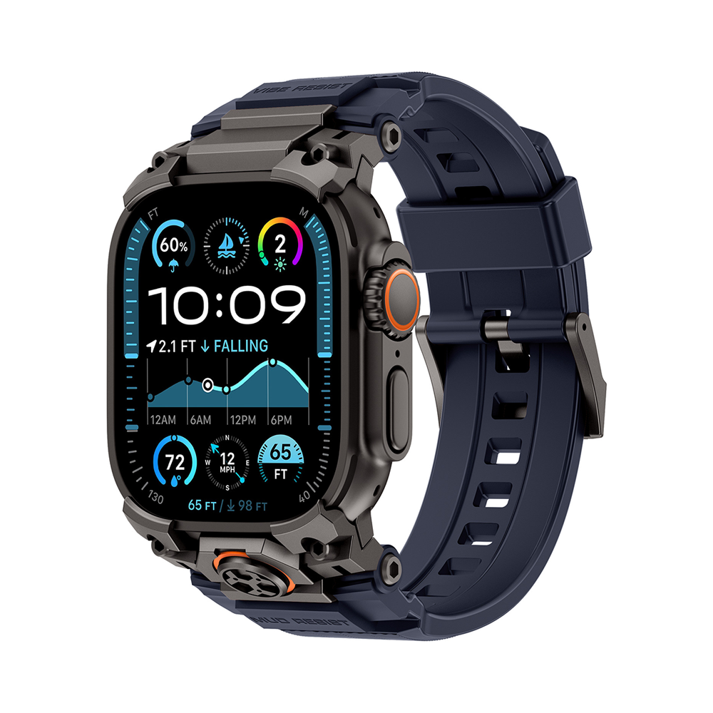 【重厚感MAX】インダストリアルシリコンバンド【アップルウォッチ】