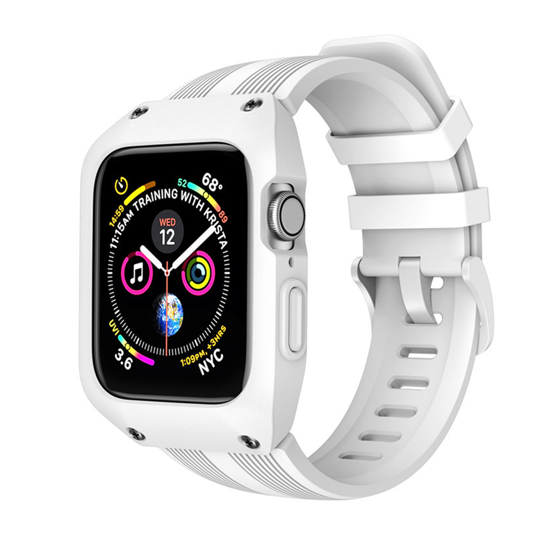 [All 5 colors available with integrated case] Active Guard Silicone Band [Apple Watch]