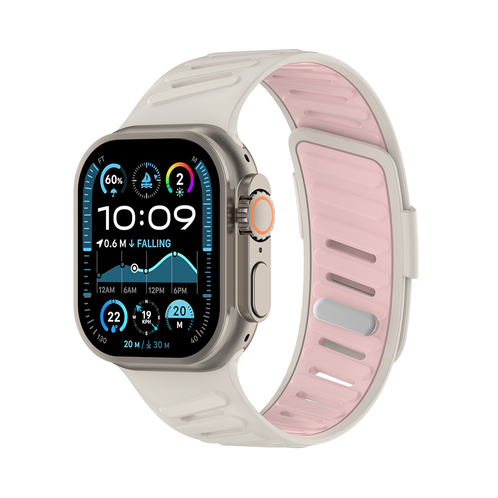 【15色展開】バイカラーベントシリコンバンド【アップルウォッチ】