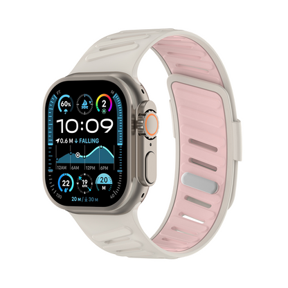 【15色展開】バイカラーベントシリコンバンド【アップルウォッチ】