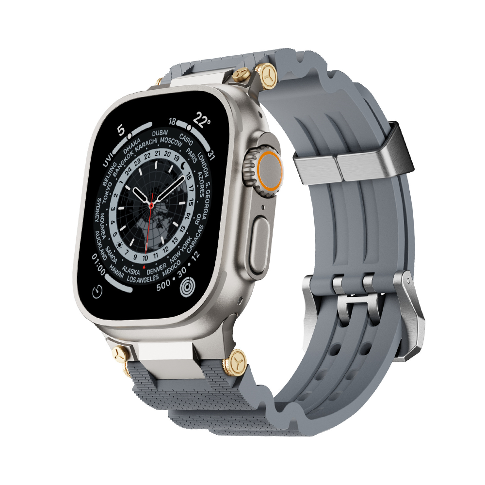 [Latest Model] Metal Gear Silicone Band [Apple Watch]