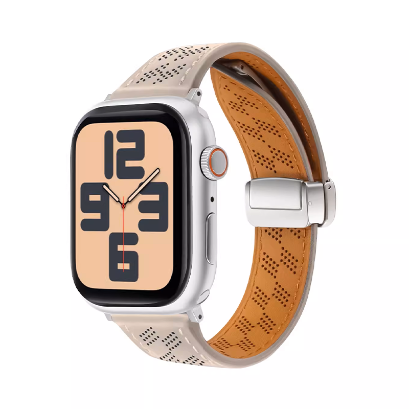 [10 colors available] Air mesh magnetic leather band [Apple Watch]