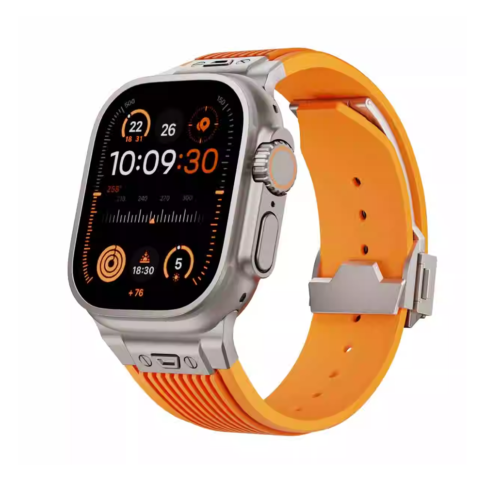 【目玉商品】メタルアクセントシリコンバンド【アップルウォッチ】