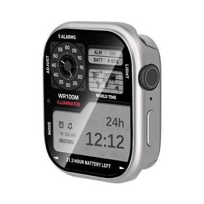 【ガラス付き両面保護】メタリックプロテクターケース【アップルウォッチ】