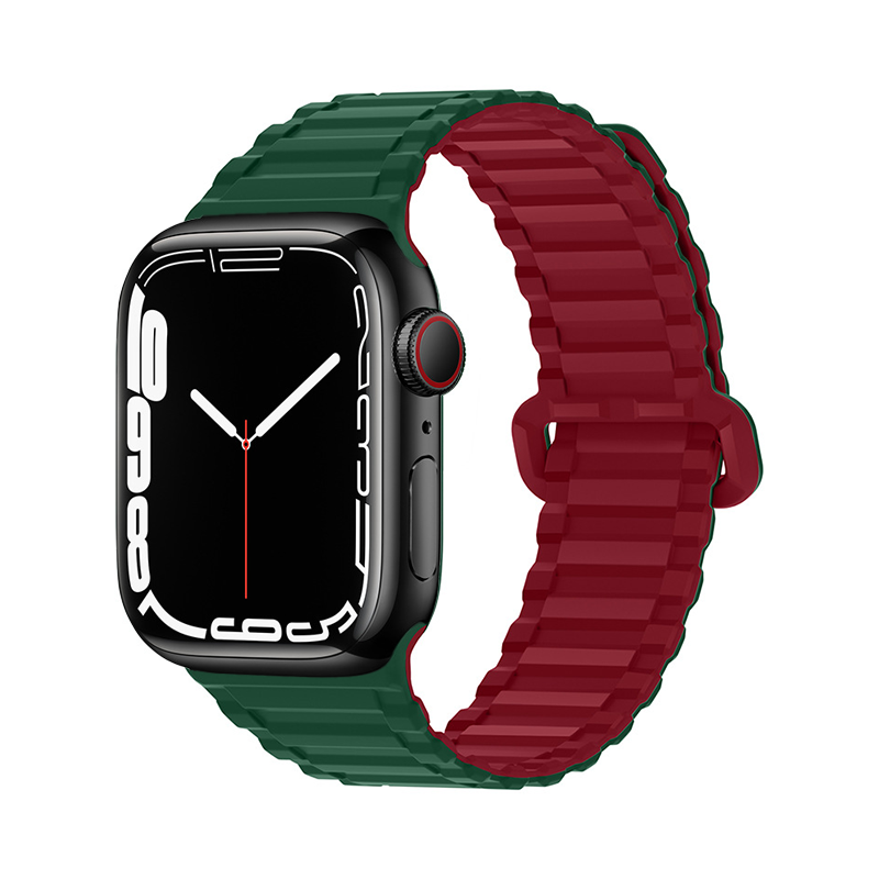 【軽量×磁力】マグネットリッジシリコンバンド【アップルウォッチ】