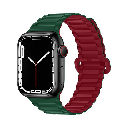 【軽量×磁力】マグネットリッジシリコンバンド【アップルウォッチ】