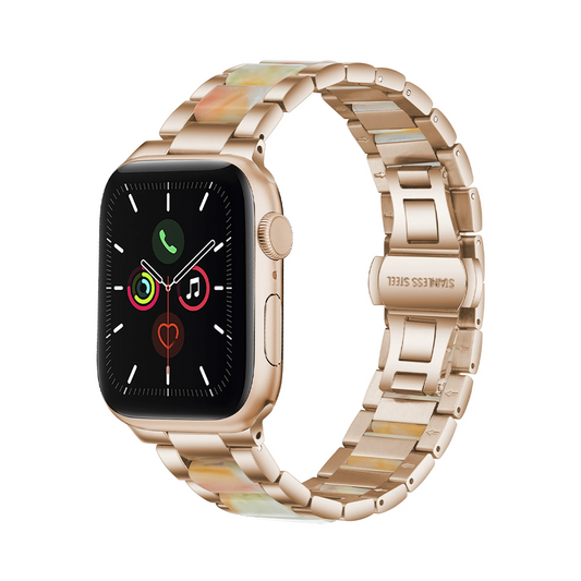 【華やぐ腕元】ラインストーンレジンバンド【アップルウォッチ】