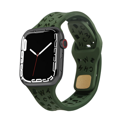 [11 colors available] Typographic silicone band [Apple Watch]